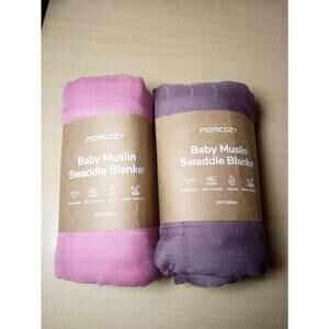 Momcozy 4 Baby Muslin Swaddle Blankets with Bag 120 *120 Cm New